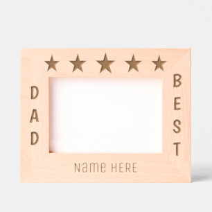 Personalised Five Star Best Dad  Etched Frames