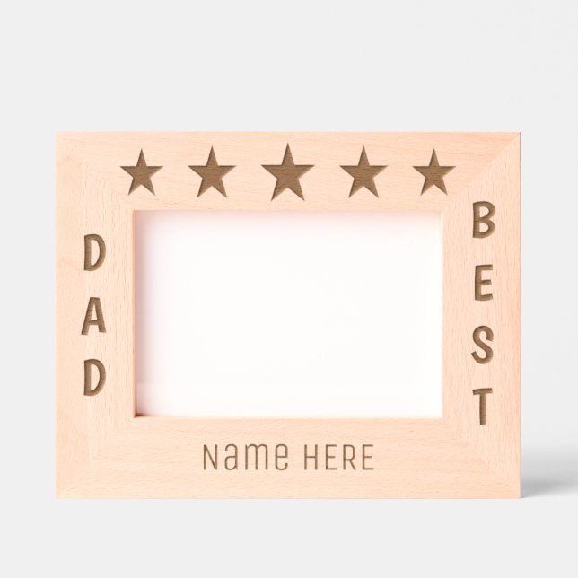 Personalised Five Star Best Dad  Etched Frames (Front)