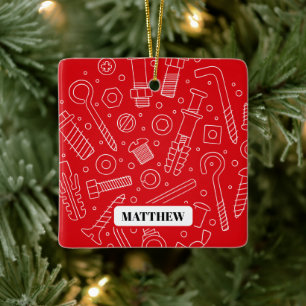 Personalised Fix It Funny Handyman If Custom Name Ceramic Ornament