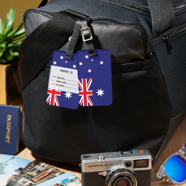 Personalised Flag Of Australia Luggage Tag (Front & Back)