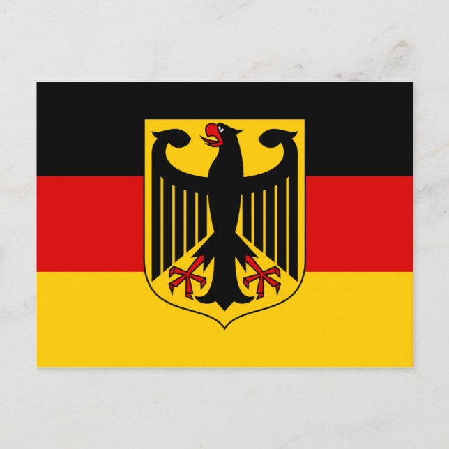 Personalised Flag of Germany with Coat of Arms Postcard (Front)
