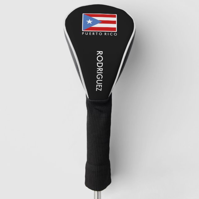 Personalised, Flag of Puerto Rico Golf Head Cover (Front)