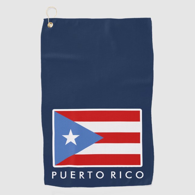 Personalised, Flag of Puerto Rico Golf Towel (Front)