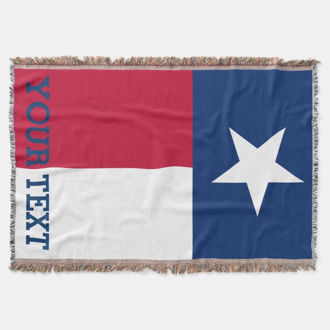 Personalised Flag of Texas Throw Blanket (Front)