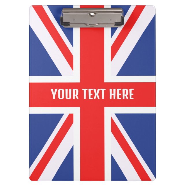 Personalised flag of United Kingdom Clipboard (Front)