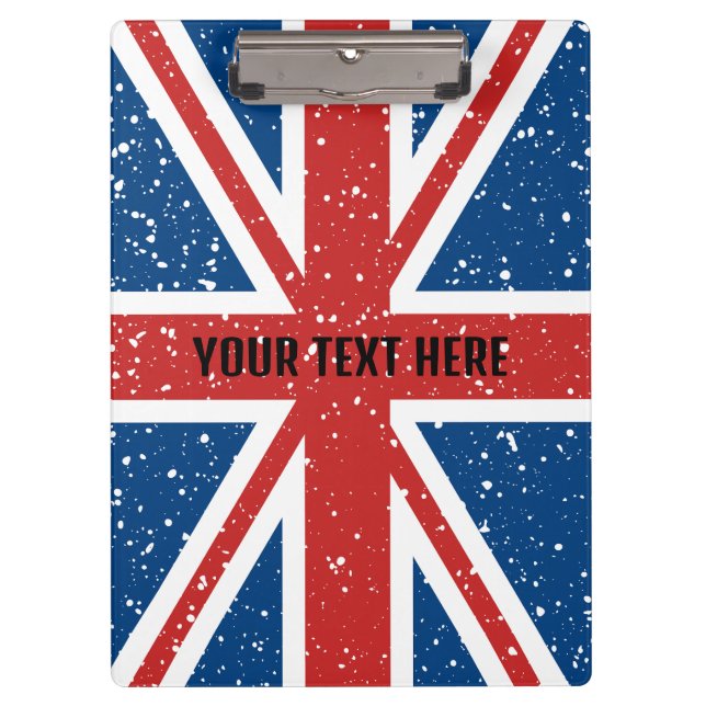 Personalised flag of United Kingdom Clipboard (Front)