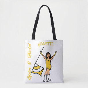 Personalised Flag Tote ( Gold White) B Bag