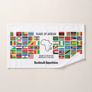 Personalised FLAGS OF AFRICA White Hand Towel