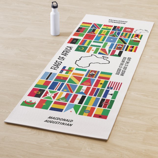 Personalised FLAGS OF AFRICA White Yoga Mat (In Situ)