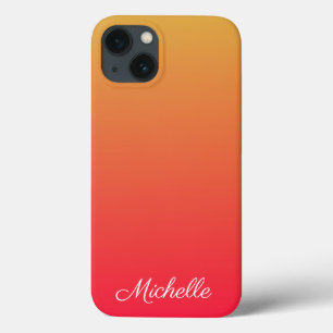 Personalised flame red and yellow ombre Case-Mate iPhone 13 Case