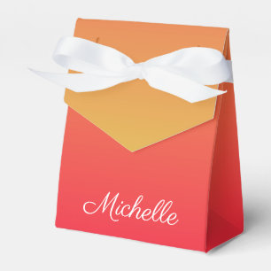 Personalised flame red and yellow ombre favour box