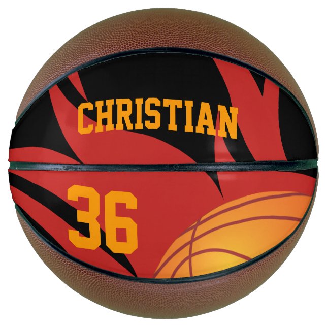 Personalised Flaming basketball (Front)
