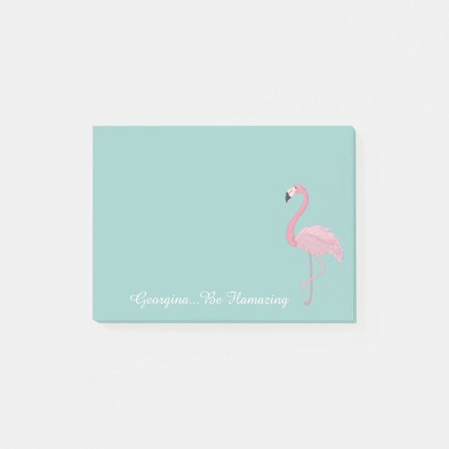 Personalised Flamingo | Be Flamazing Post-it Notes (Front)