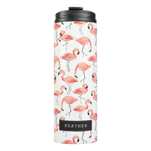 Personalised | Flamingo Party Thermal Tumbler (Front)