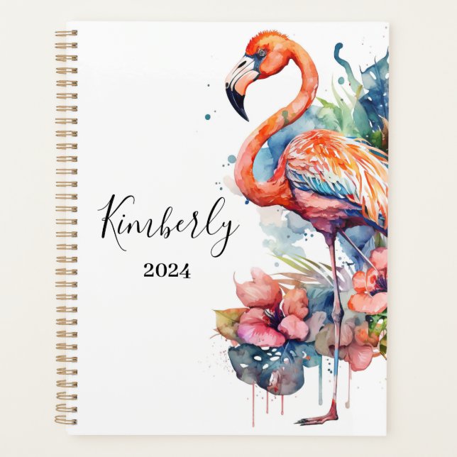Personalised Flamingo Planner  (Front)