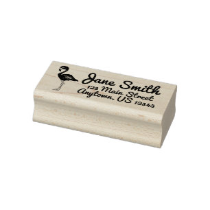 Personalised Flamingo Tropical Island Bird Address Rubber Stamp