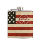 Personalised Flask American Vintage Flag