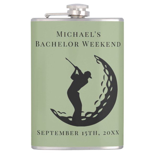 Personalised Flask | Bachelor Golf Weekend (Front)