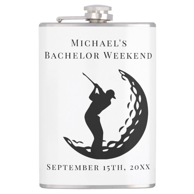 Personalised Flask | Bachelor Golf Weekend (Front)