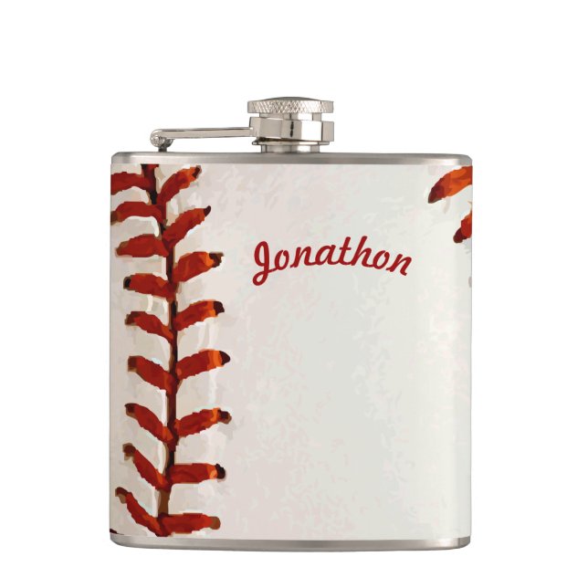 Personalised Flask Baseball (Front)