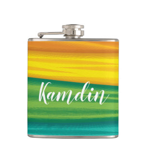 Personalised Flask lgbtq rainbow flag lesbian gay