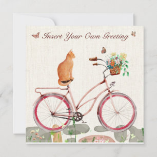 Personalised Flat Card Le Chat à Vélo