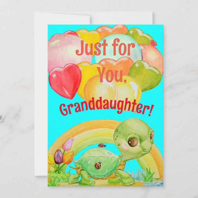 Personalised Flat Granddaughter's BirtHoliday Card (Front)