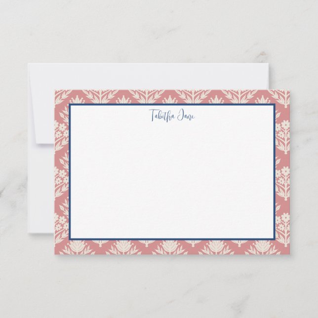 Personalised  Flat Note Cards | Floral Stationary  (Front)