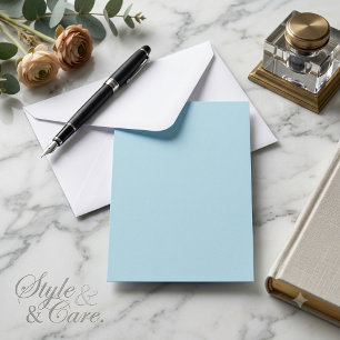 Personalised Flat Thank You Card-Light Blue colour Card