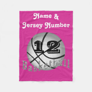 Personalised Fleece Basketball Blanket for Girls