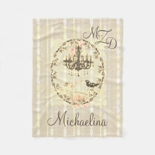 Personalised Fleece Blanket Le Chandelier Pearls