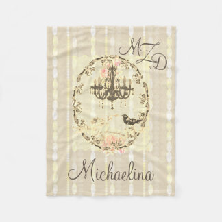 Personalised Fleece Blanket Le Chandelier Pearls
