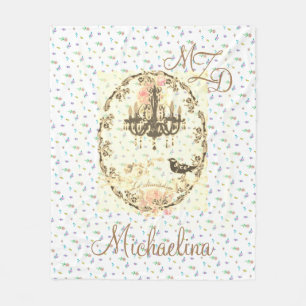 Personalised Fleece Blanket Le Chandelier Rosebuds