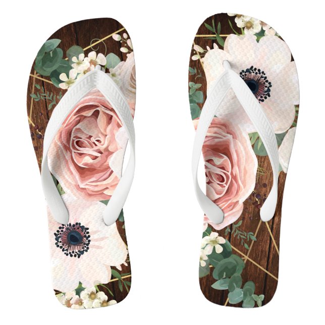 Personalised Flipflop Sandals Geometric Rose Barn (Footbed)