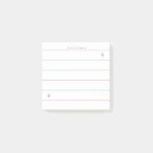 Personalised Floating Balloon Mice Lined    Post-it Notes