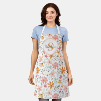 Personalised Floral All-Over Print Apron