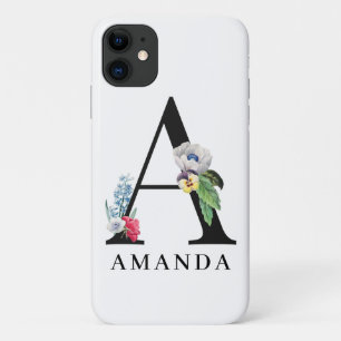 Personalised Floral Alphabet A Monogram Case-Mate iPhone Case