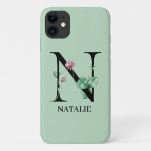Personalised Floral Alphabet N Monogram Case-Mate iPhone Case