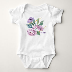 Personalised Floral Baby Bodysuit