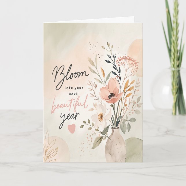 Personalised Floral Birthday Card – Bloom  (Front)