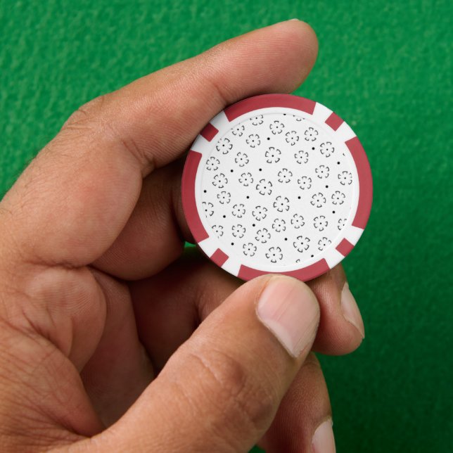 Personalised Floral Birthday Gift Folder Poker Chips (Hand)