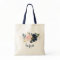Personalised Floral Blush Navy Greenery Tote Bag