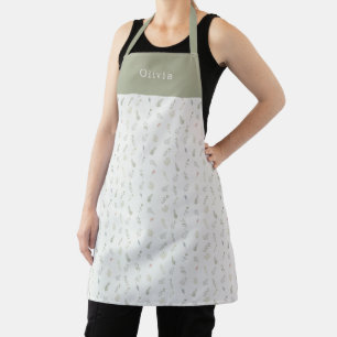 Personalised Floral Botanical Leafs Pattern Apron