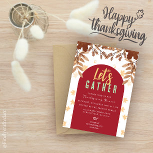 Personalised Floral Botanical Nature Thanksgiving Invitation