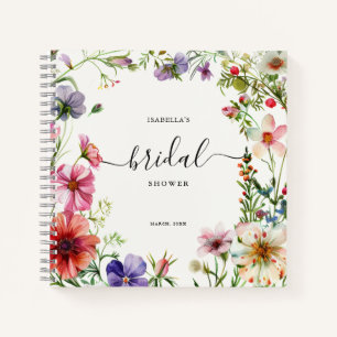 Personalised Floral Bridal Shower Guest Notebook