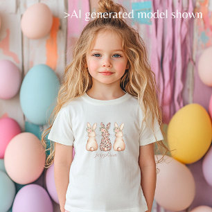 Personalised Floral Bunny Easter kids T-Shirt