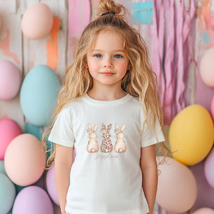 Personalised Floral Bunny Easter kids T-Shirt