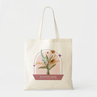 Personalised Floral Business Tote Bag