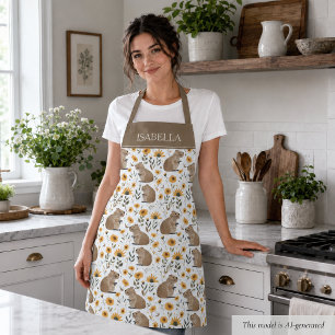 Personalised Floral Capybara Apron