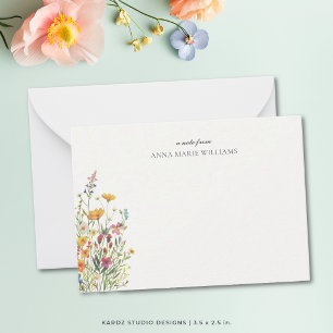Personalised Floral Chic Elegant Note Card
